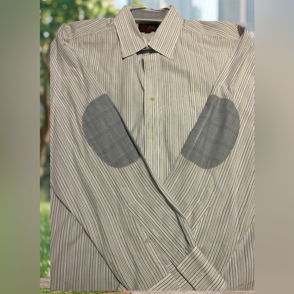 Billy Jealousy Blue White Men's Button-down
Long Sleeve Shirt - L